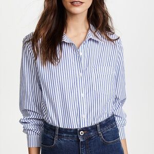 Stateside Blue and White Striped Button-Up Shirt